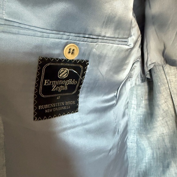 Ermenegildo Zegna pure linen blazer light blue. Runway item then dry cleaned - Picture 7 of 9